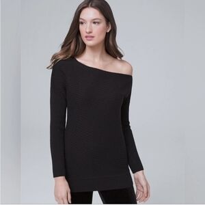 Elegant Black Off-Shoulder Sweater
